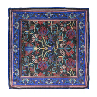 Sugar Cream Vintage Women's Blue Vintage Floral Print Multicolor Cotton Scarf