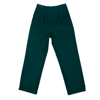 Sugar Cream Vintage Women's Forest Green High-waisted Vintage Trousers