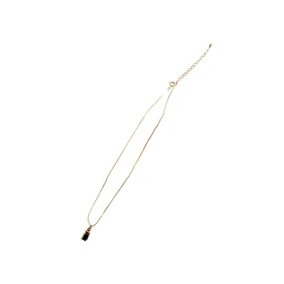 Sugar Cream Vintage Women's Gold Vintage Rectangular Pendant Semi-precious Stone Necklace