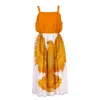 Sugar Cream Vintage Women's Orange Vintage Bold Eagle Print Dress In Orange