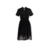Sugar Cream Vintage Women's Vintage Black Polyester Polka Dot Midi Dress In Black