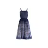 Sugar Cream Vintage Women's Vintage Cotton Blue Base Boho Print Midi Dress In Blue