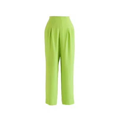 Sugar Cream Vintage Women's Vintage Green Chiffon Back Zipper Trouser