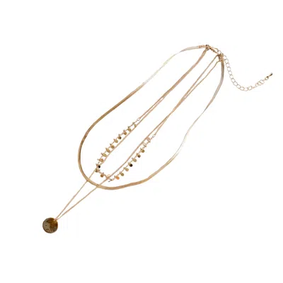 Sugar Cream Vintage Women's Vintage Multi-layered Handcrafted Golden Necklace