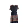 Sugar Cream Vintage Women's Vintage Pin Dot Paisley Print Black Chiffon Midi Dress In Black