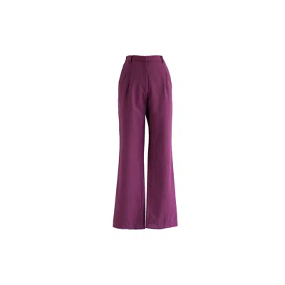 Sugar Cream Vintage Women's Vintage Red Polyester Mid-rise Wide Legged Trouser