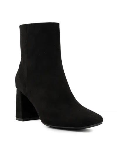 Sugar Element Womens Faux Leather Ankle Booties In Black