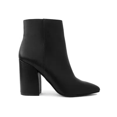 Sugar Evvie Boots Women's Black Almond Toe Block Heel Ankle Bootie Lion690 In Multi