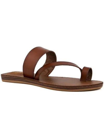 Sugar Fathom Womens Strappy Casual Slide Sandals In Multi