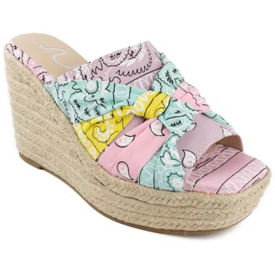 Sugar Harlem Womens Knot Front Canvas Espadrilles In Pink