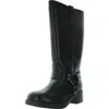 Sugar Huncho Tall Womens Solid Faux Leather Knee-high Boots In Black