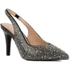 Sugar Jaybird Womens Rhinestone Man Made Slingback Heels In Multi