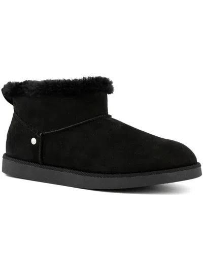Sugar Kanoa Womens Soft Cozy Shearling Boots In Black