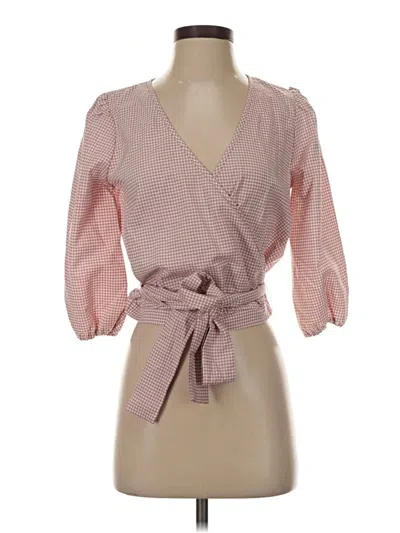 Sugar Lips 3/4 Sleeve Blouse In Pink