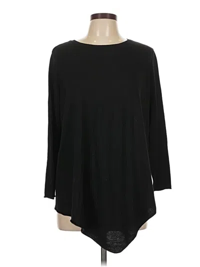 Pre-owned Sugar Lips 3/4 Sleeve Top Black Boatneck Tops