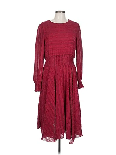 Pre-owned Sugar Lips Casual Dress In Burgundy