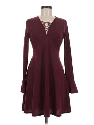 Pre-owned Sugar Lips Casual Dress In Burgundy