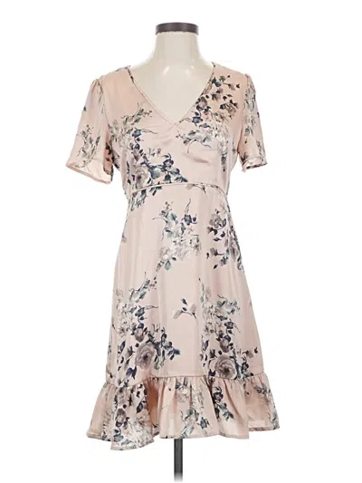 Pre-owned Sugar Lips Casual Dress In Tan