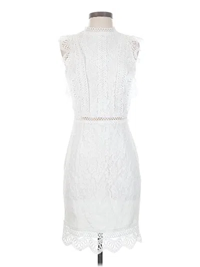 Pre-owned Sugar Lips Cocktail Dress In White