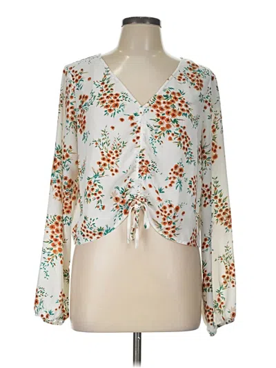 Pre-owned Sugar Lips Long Sleeve Blouse In Ivory
