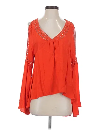 Pre-owned Sugar Lips Long Sleeve Blouse In Orange