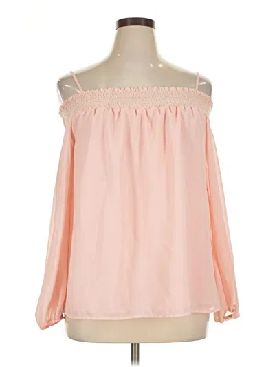 Pre-owned Sugar Lips Long Sleeve Blouse In Pink