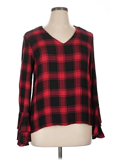 Pre-owned Sugar Lips Long Sleeve Blouse In Red