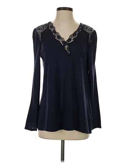 Pre-owned Sugar Lips Long Sleeve Henley Shirt In Blue