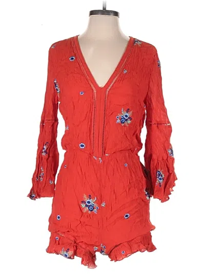 Pre-owned Sugar Lips Romper In Red