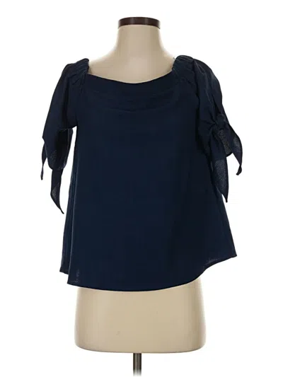 Pre-owned Sugar Lips Short Sleeve Blouse In Blue