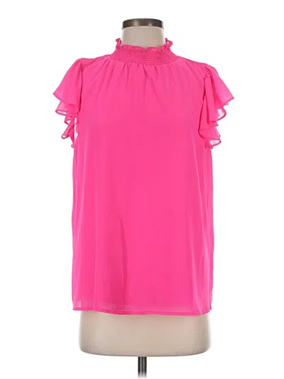Pre-owned Sugar Lips Short Sleeve Blouse In Pink