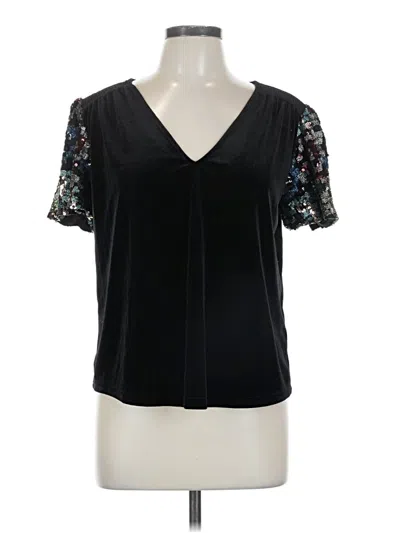 Pre-owned Sugar Lips Short Sleeve Top Black Sweetheart Neckline Tops