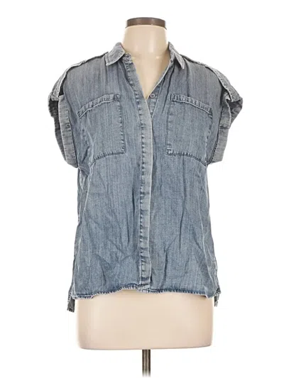 Pre-owned Sugar Lips Sleeveless Button Down Shirt In Blue