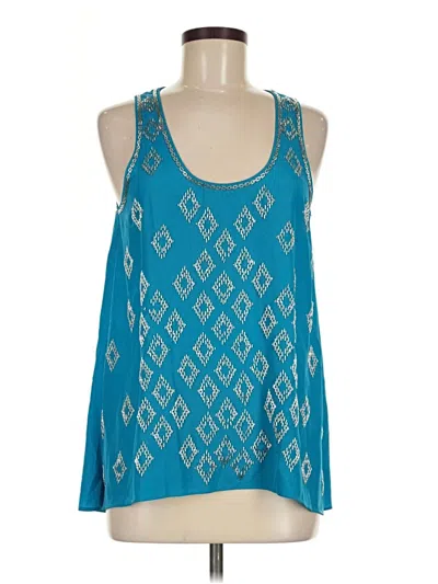 Pre-owned Sugar Lips Tank Top Blue Halter Neckline Tops