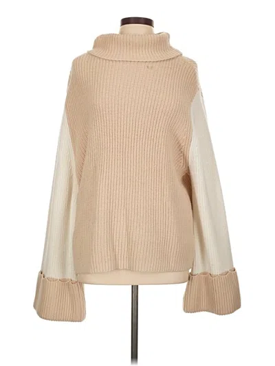 Pre-owned Sugar Lips Turtleneck Sweater In Tan