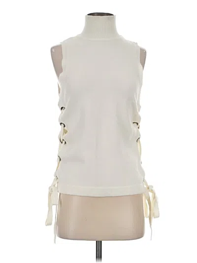 Pre-owned Sugar Lips Turtleneck Sweater In White