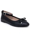 Sugar Little Girls Lanna Round Toe Ankle Strap Flats In Black