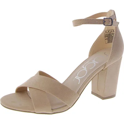 Sugar Machelleie Womens Faux Suede Block Heel Ankle Strap In Multi