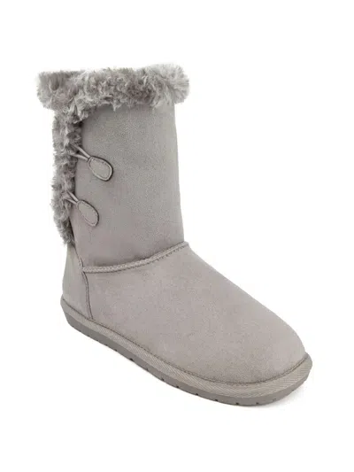 Sugar Marty Womens Ankle Winter Boots Button Side Ankle Boots In Grey