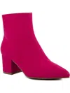 Sugar Nightlife Womens Faux Suede Heel Ankle Boots In Pink
