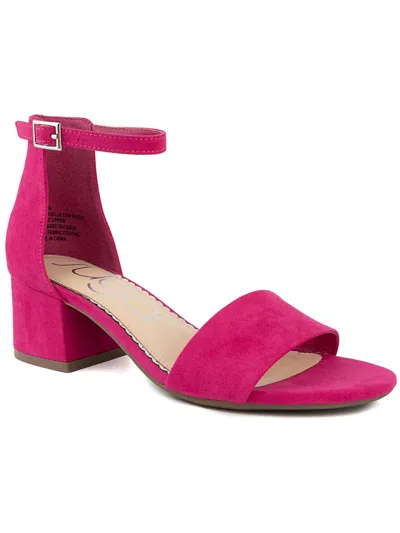 Sugar Noelle Womens Ankle Strap Heel Sandals In Pink Micro