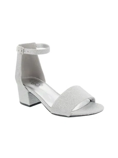 Sugar Noelle Womens Padded Insole Ankle Strap Heel Sandals In Silver