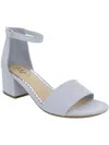 Sugar Noelle Womens Padded Insole Ankle Strap Heel Sandals In Blue