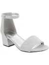 Sugar Noelle Womens Padded Insole Ankle Strap Heel Sandals In Silver