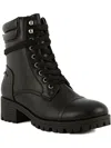 SUGAR ORAURA WOMENS FAUX LEATHER COMBAT & LACE-UP BOOTS