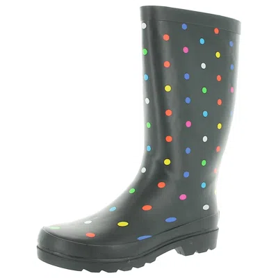 Sugar Raffle 4 Womens Rubber Pull On Rain Boots In Multi