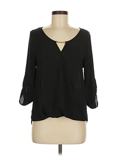 Pre-owned Sugar Rain 3/4 Sleeve Blouse In Black