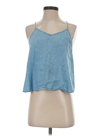 Pre-owned Sugar Rain Tank Top Blue Halter Neckline Tops