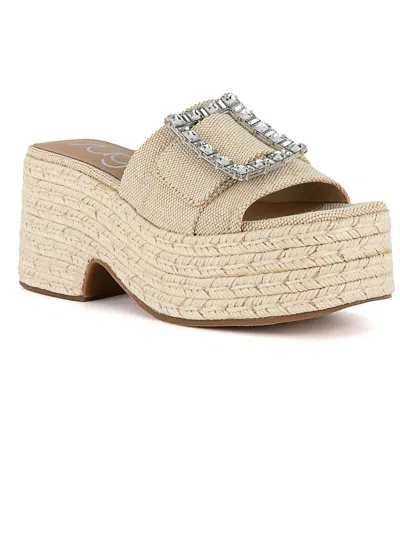 Sugar Women's Remote Embellished Buckle Espadrille Sandals In Beige