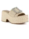 Sugar Women's Remote Embellished Buckle Espadrille Sandals In White
